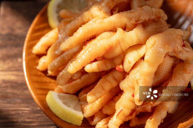 柠檬酸辣无骨鸡爪图片素材