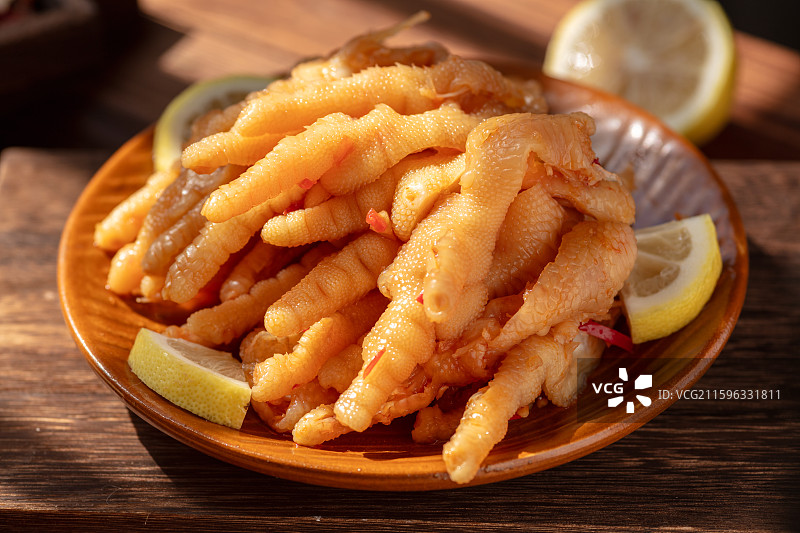柠檬酸辣无骨鸡爪图片素材