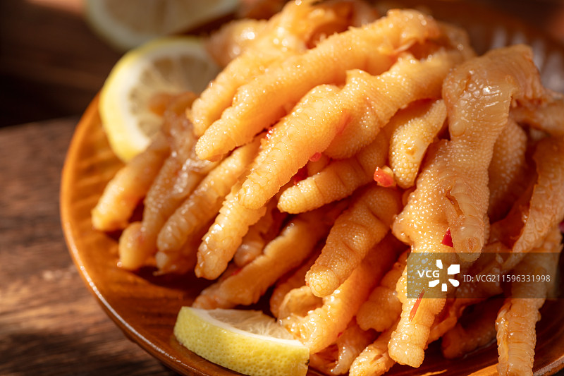 柠檬酸辣无骨鸡爪图片素材
