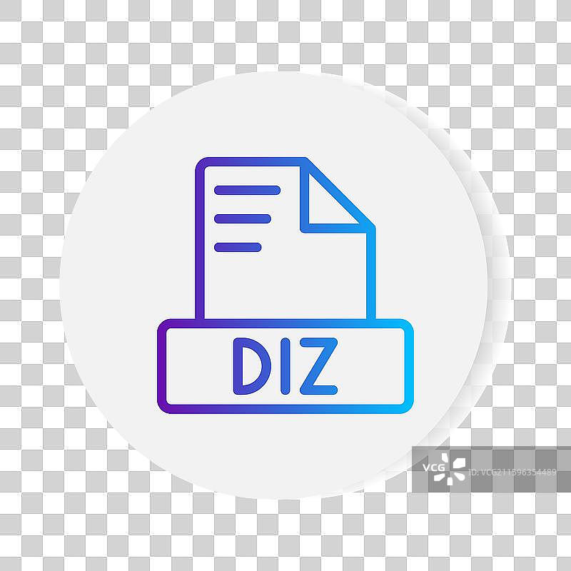 渐变色的diz文档格式文件图标图片素材