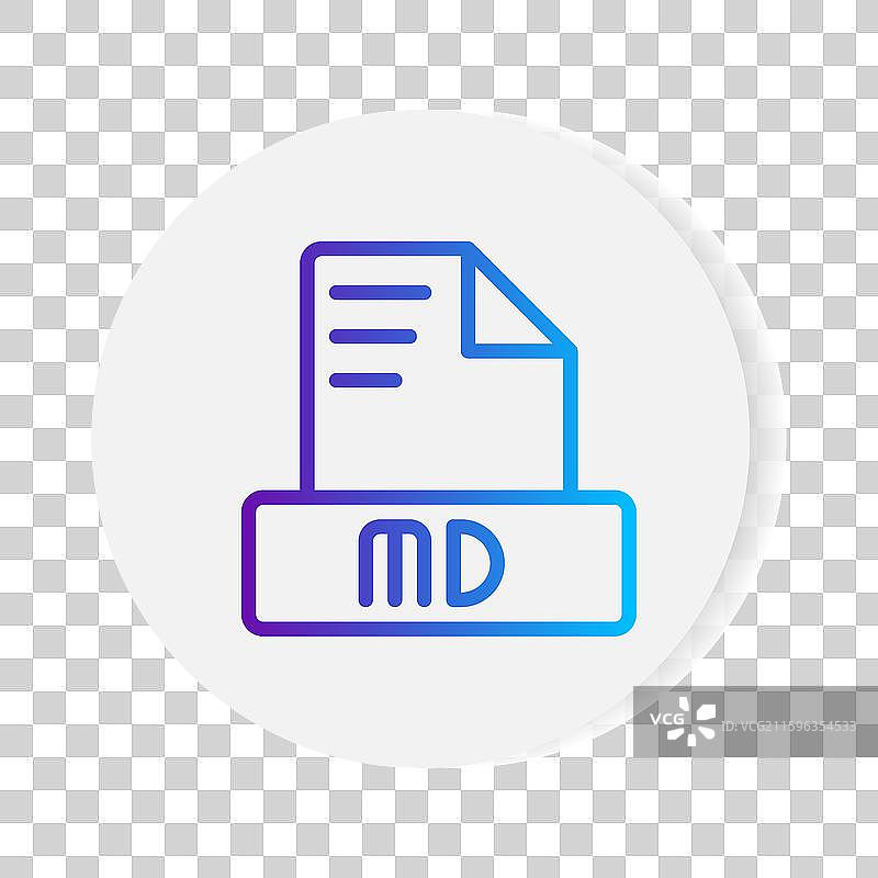 渐变色的MD文档格式文件图标图片素材