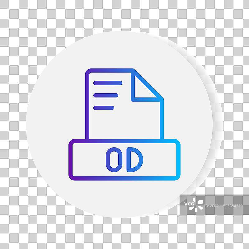 渐变色的odt文档格式文件图标图片素材