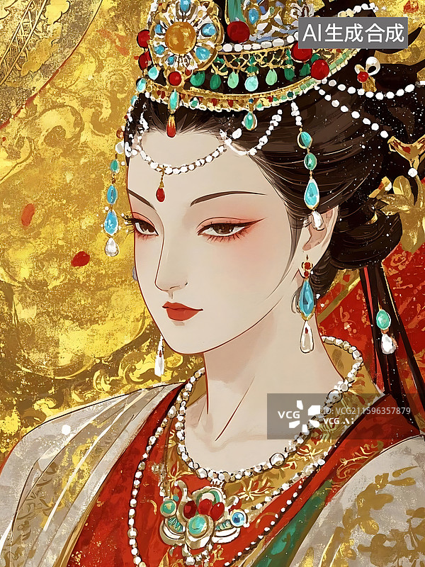 【AI数字艺术】华服丽人古风佳人图片素材