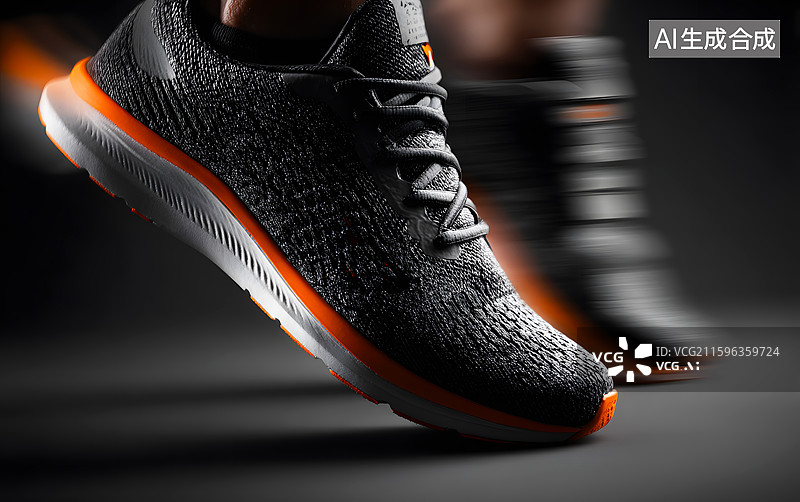 【AI数字艺术】穿着跑鞋运动特写图片素材