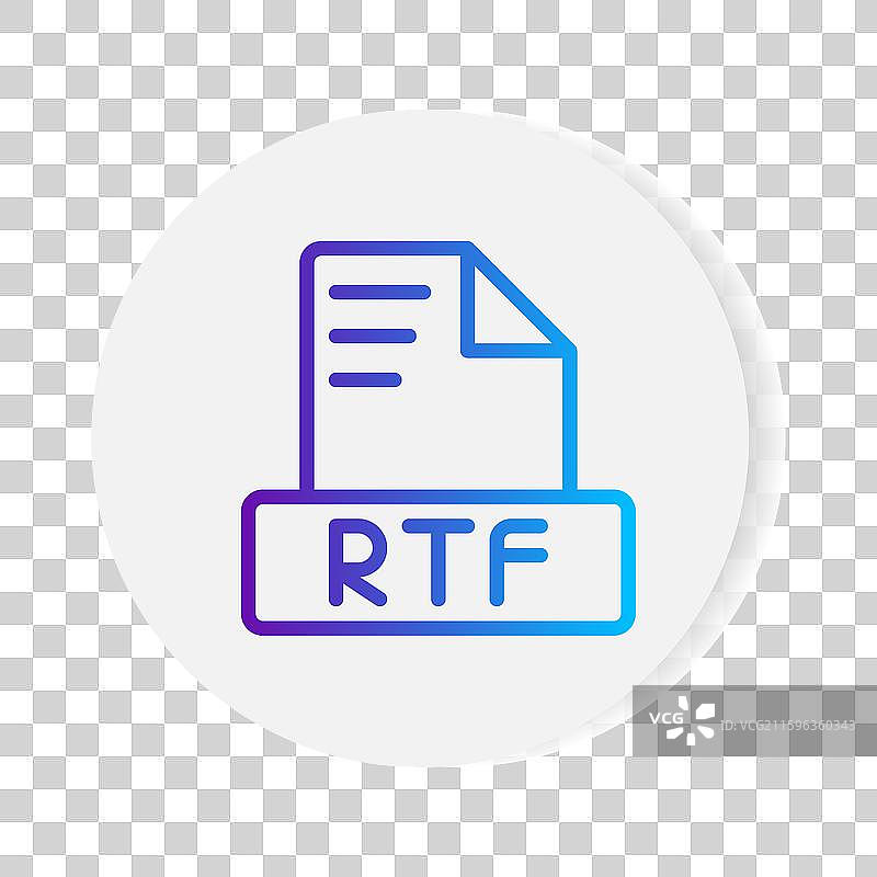 带渐变的RTF文档格式文件图标图片素材