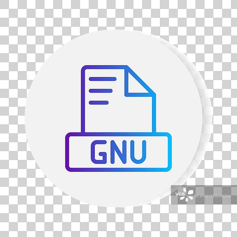 带渐变的gnu文档格式文件图标图片素材