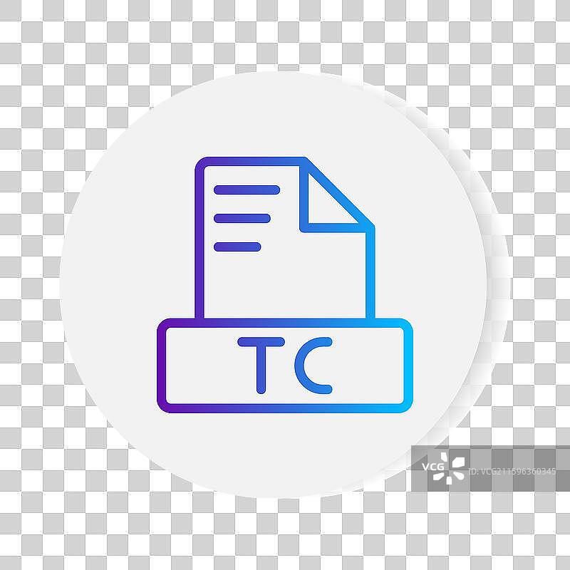 渐变色的TC文档格式文件图标图片素材