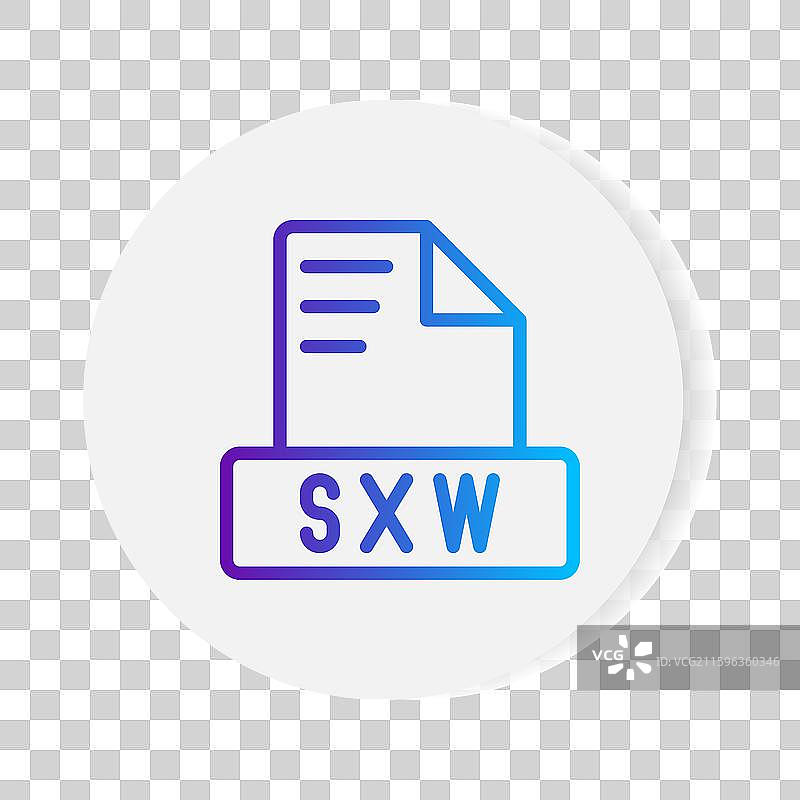 渐变色的SXW文档格式文件图标图片素材