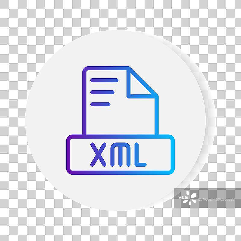 带渐变的XML文档格式文件图标图片素材