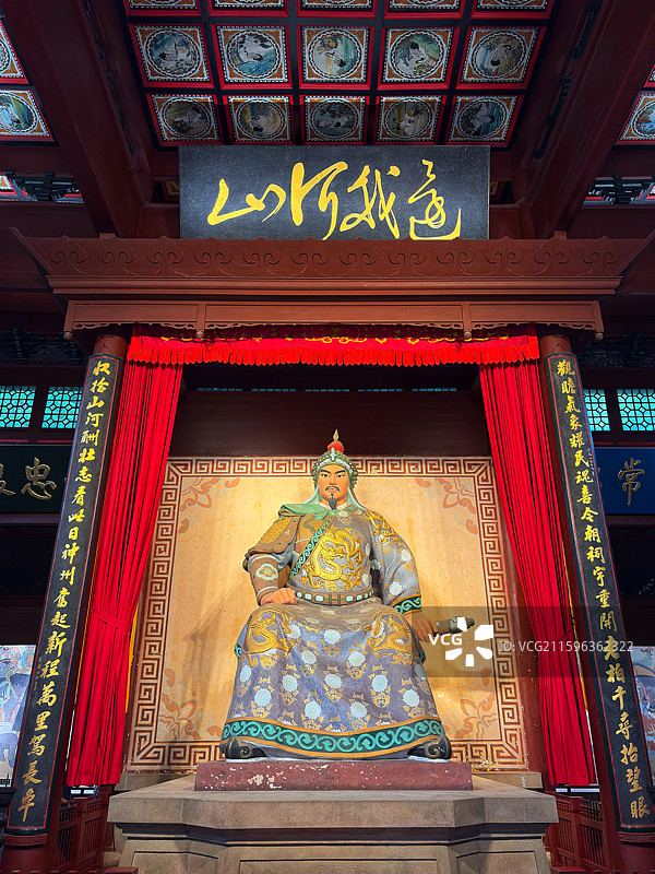 初秋杭州岳庙历史遗迹风景｜尽忠报国石碑与岳飞雕像群（秦桧跪像／壁画建筑）｜爱国主义教育图片素材