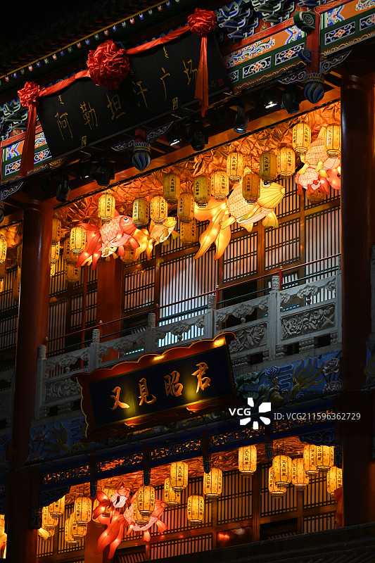 呼和浩特大召广场中秋夜景图片素材