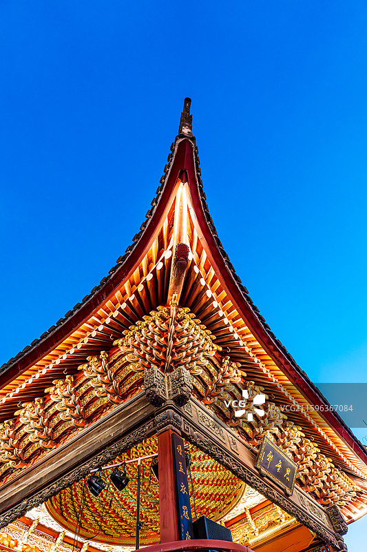 宁波老城隍庙，中国古代榫卯建筑设计元素图片素材