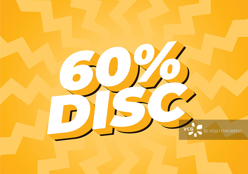 3D风格的百分之六十折扣文字特效图片素材