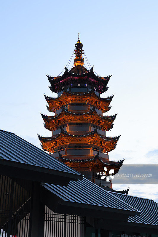 上海泗泾古镇安方塔图片素材