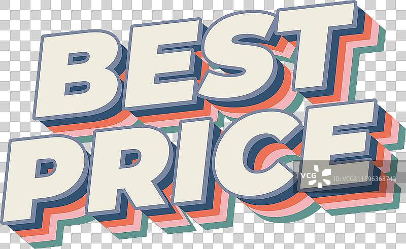 3D风格的最佳价格文字效果，带有良好的图片素材