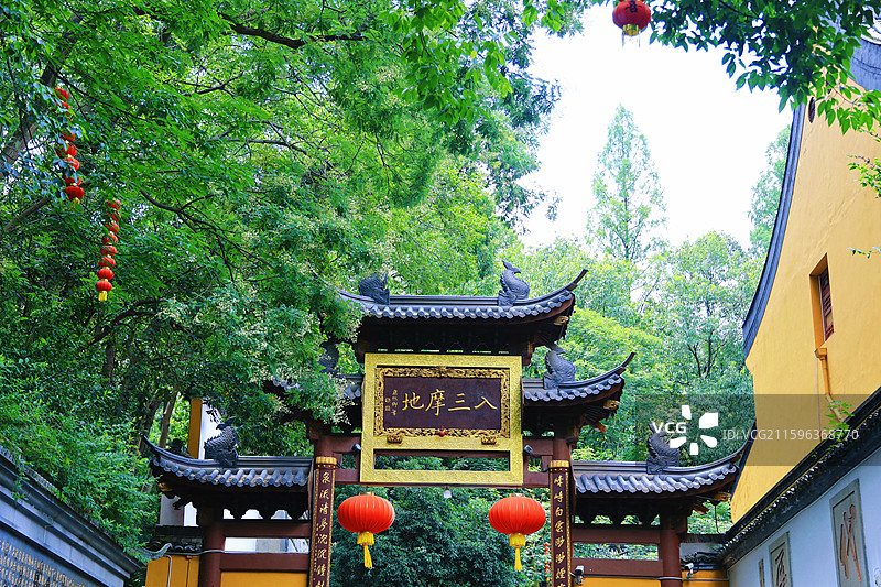 天堂杭州西湖风景名胜区灵隐景区上天竺法喜寺法喜讲寺图片素材