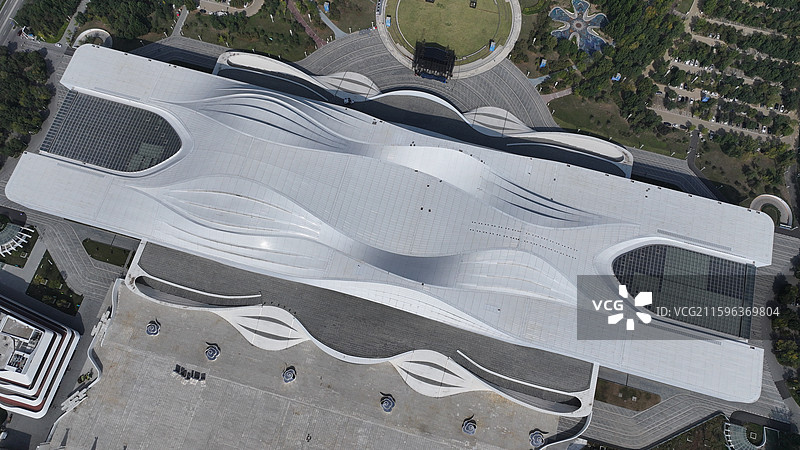 河北廊坊市丝绸之路国际艺术交流中心航拍图片素材