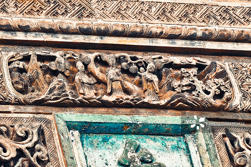 安徽亳州花戏楼额首砖雕图片素材