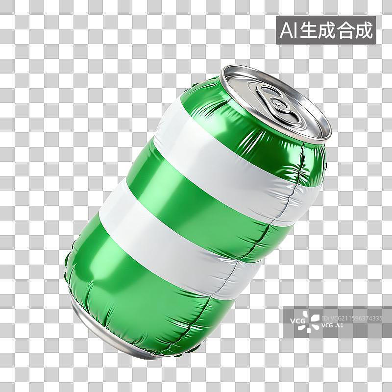 【AI数字艺术】3D三维膨胀气球风格易拉罐拉环锡罐元素图片素材