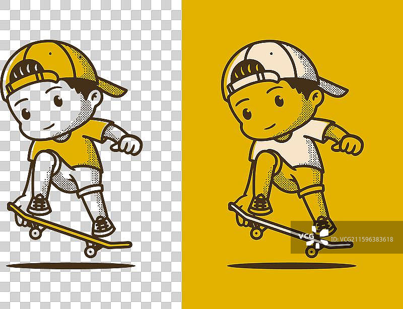 跳跃的男孩吉祥物形象图片素材