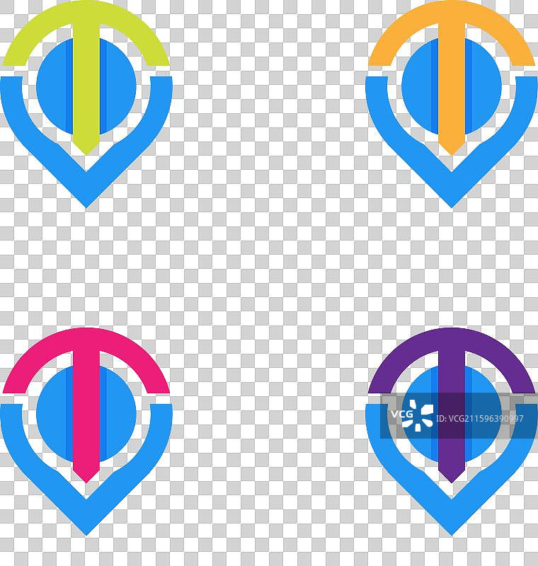 一套色彩丰富的旅行点和组合图片素材