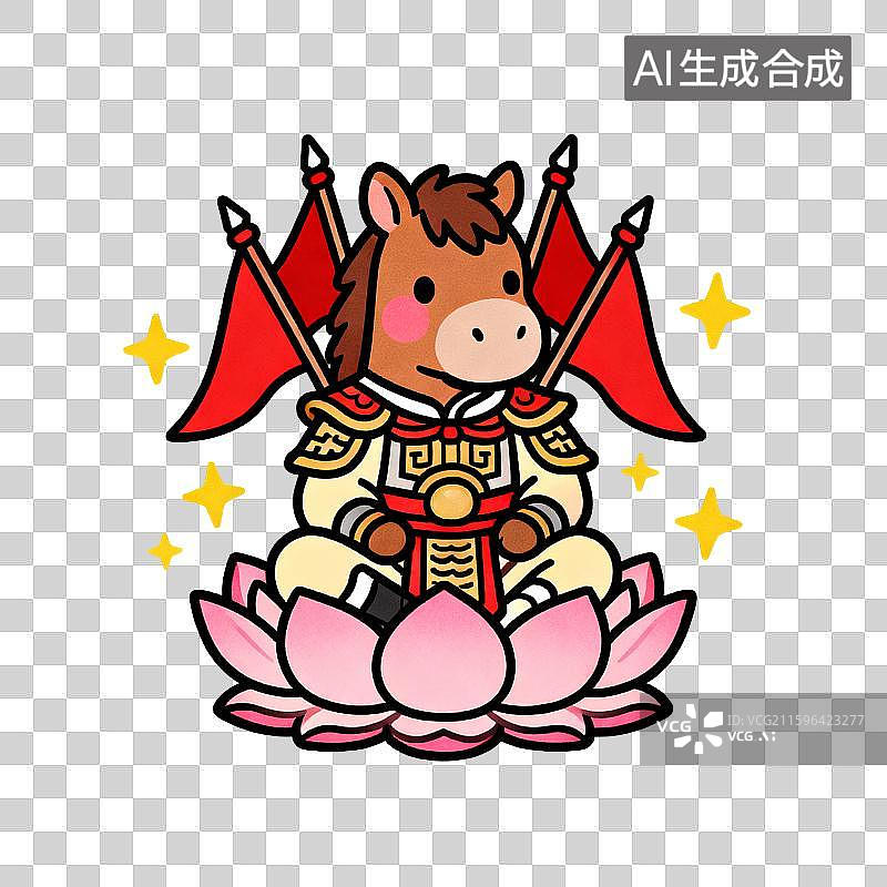 【AI数字艺术】马年运势“玄学”祈福元素：骐开得胜图片素材