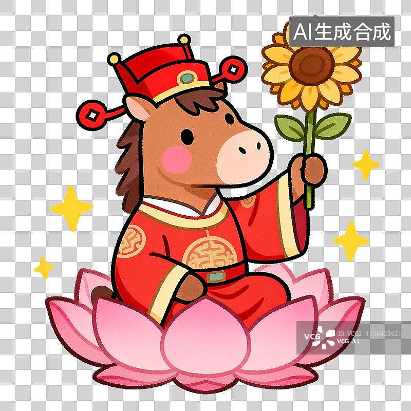 【AI数字艺术】马年考试“玄学”祈福元素：一举夺葵图片素材