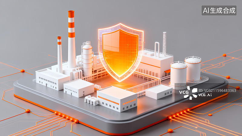 【AI数字艺术】建筑工地，石油工业，城市夜景，施工现场图片素材