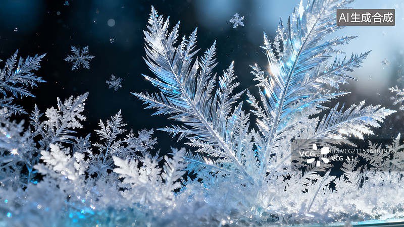 【AI数字艺术】雪花，二十四节气，霜降，大寒，小寒，三九天图片素材