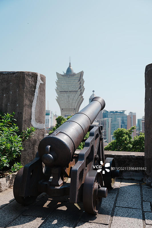 澳门大炮台和新葡京图片素材