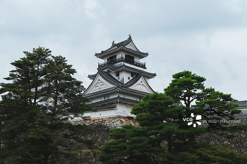 日本高知县高知城，天守阁与石垣图片素材