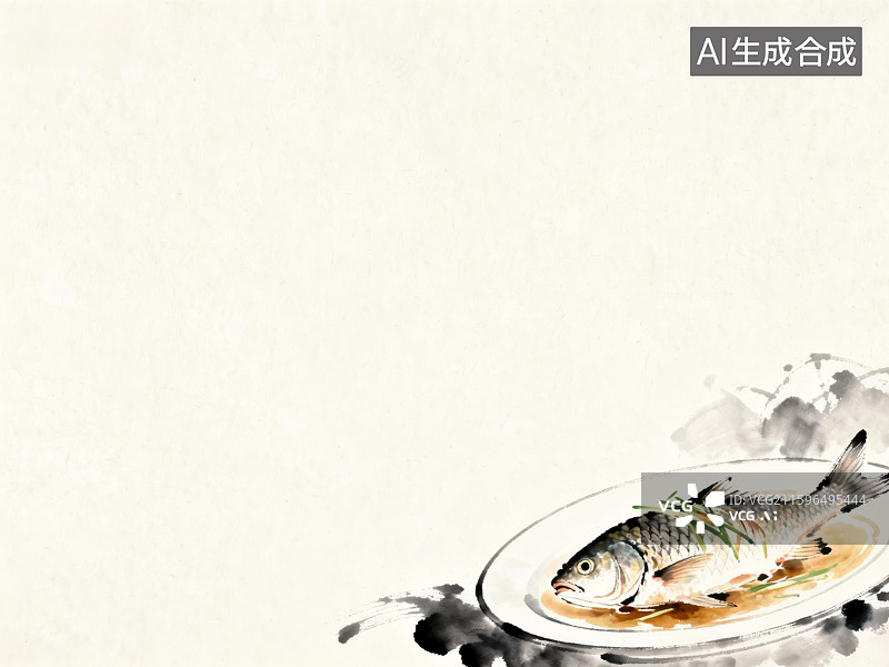 【AI数字艺术】盘中美味烹制鱼的艺术呈现图片素材