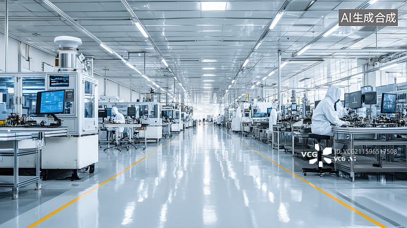 【AI数字艺术】现代化洁净车间内部图片素材