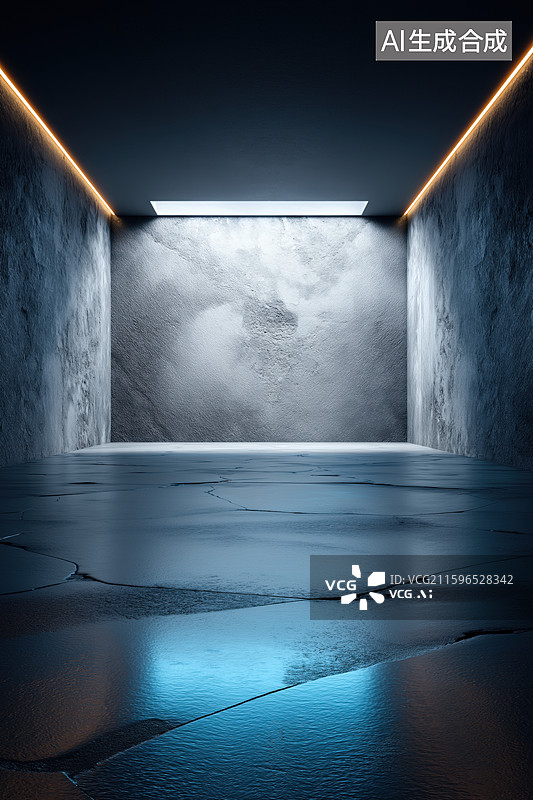 【AI数字艺术】未来感工业空间图片素材