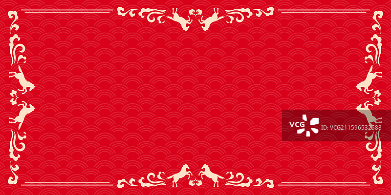 马年红色祥云喜庆背景设计图片素材