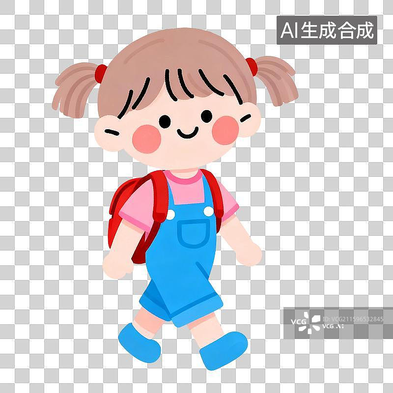 【AI数字艺术】扁平化手绘儿童元素图片素材
