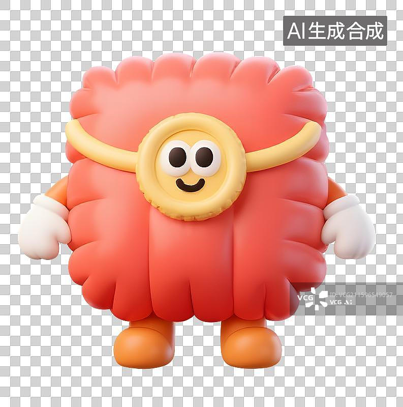 【AI数字艺术】3D可爱拟人膨胀风电商免抠元素图片素材