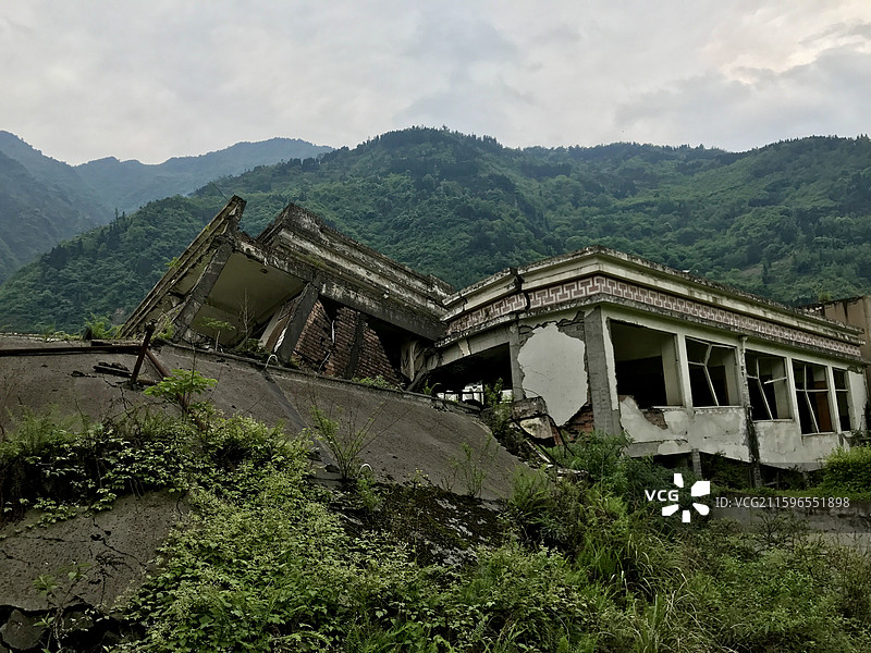 四川省阿坝州汶川特别旅游区四川汶川特大地震漩口中学遗址图片素材