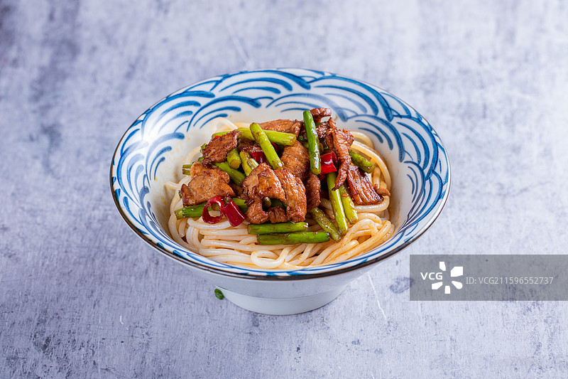 蒜苔炒肉粉图片素材