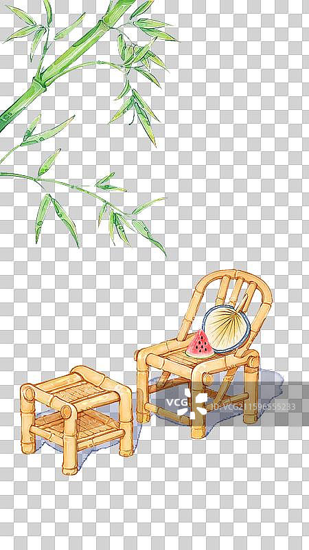夏天（竹椅在竹下）图片素材