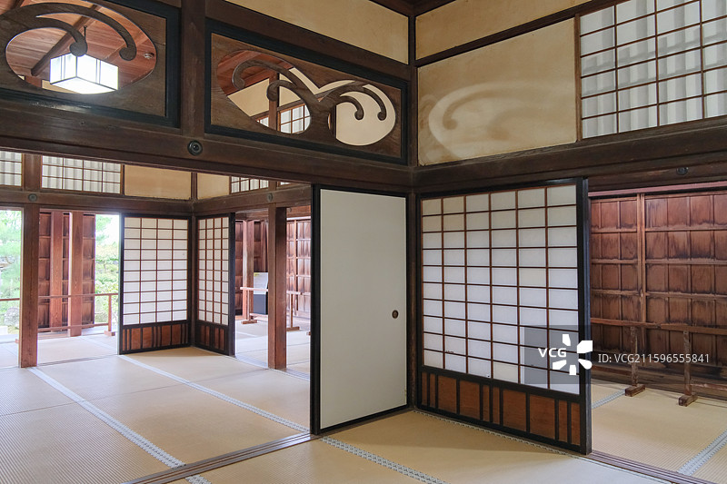 日本高知县高知城，天守阁内部空间结构图片素材