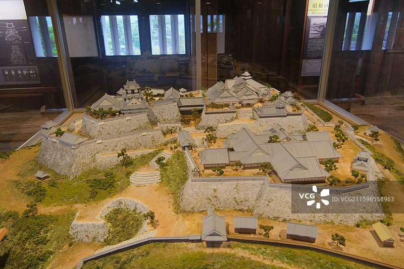 日本高知县高知城，天守阁内部展览图片素材