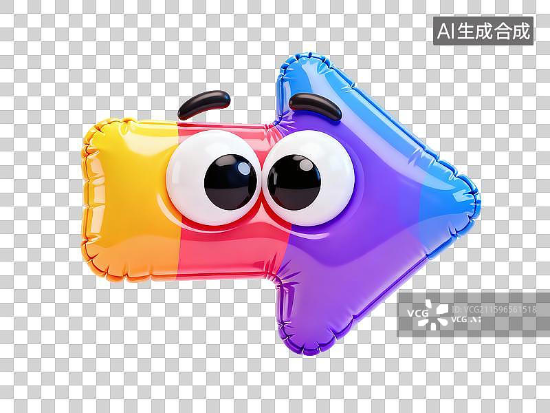 【AI数字艺术】箭头充气膨胀风三维元素图片素材