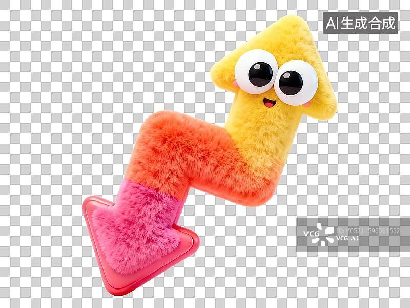 【AI数字艺术】箭头毛绒三维元素图片素材