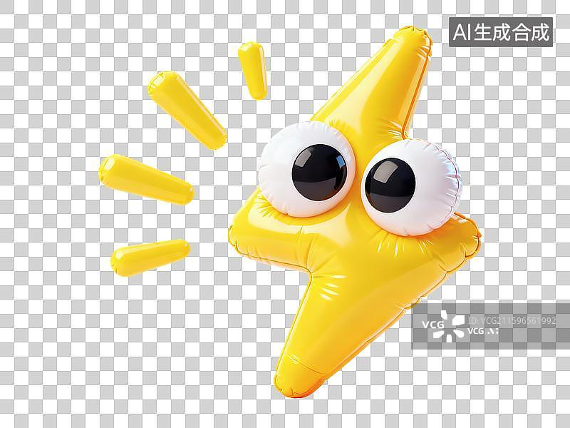 【AI数字艺术】闪电充气膨胀风三维元素图片素材