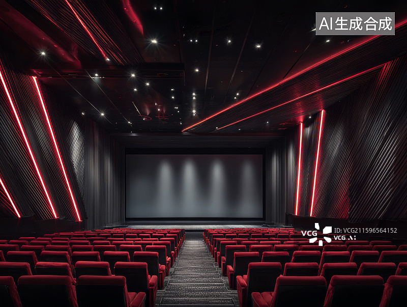 【AI数字艺术】现代电影院内景图片素材