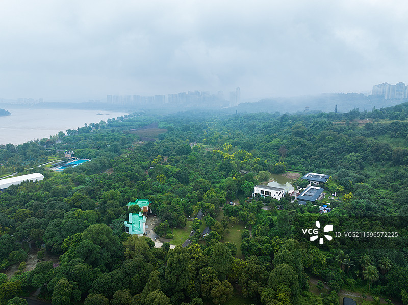 泸州市张坝桂圆林旅游区航拍全景图图片素材