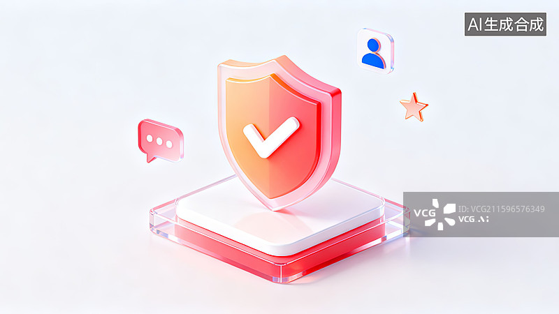 【AI数字艺术】安全防护盾牌图标图片素材