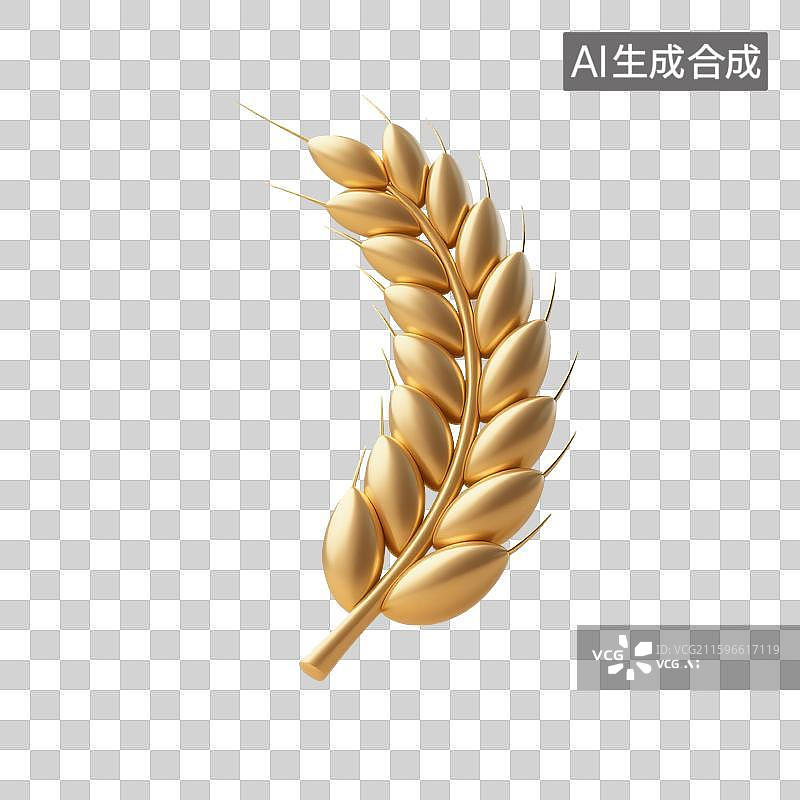 【AI数字艺术】3D渲染，麦穗，麦子，农业丰收，收获，秋天，传统节日，中国风图片素材