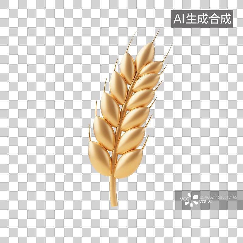【AI数字艺术】3D渲染，麦穗，麦子，农业丰收，收获，秋天，传统节日，中国风图片素材